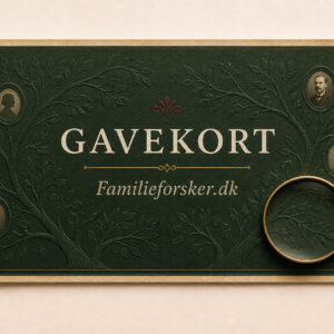 Digitalt gavekort til slægtsforskning hos Familieforsker.dk