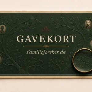 Digitalt gavekort til slægtsforskning hos Familieforsker.dk