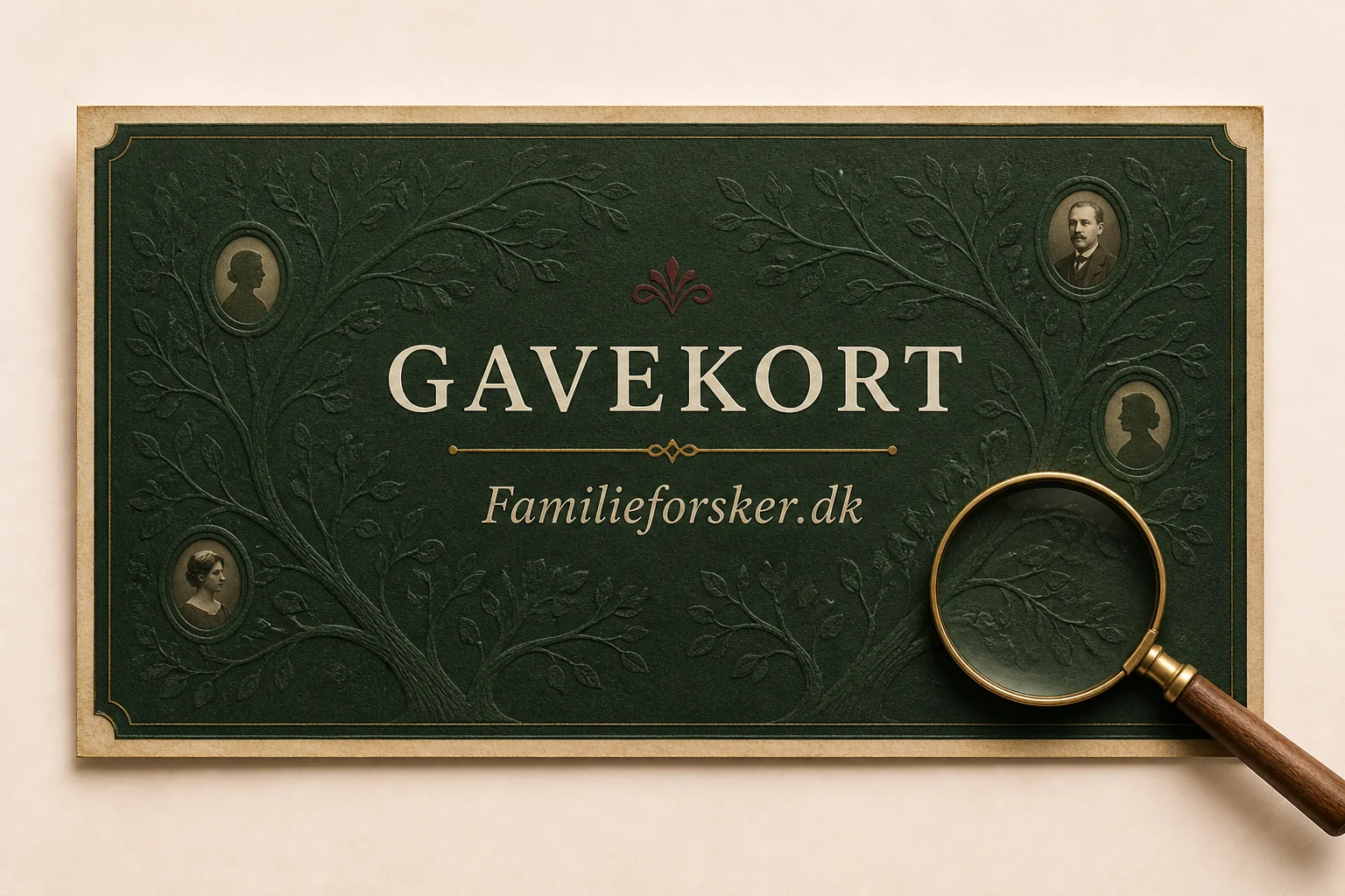 Digitalt gavekort til slægtsforskning hos Familieforsker.dk